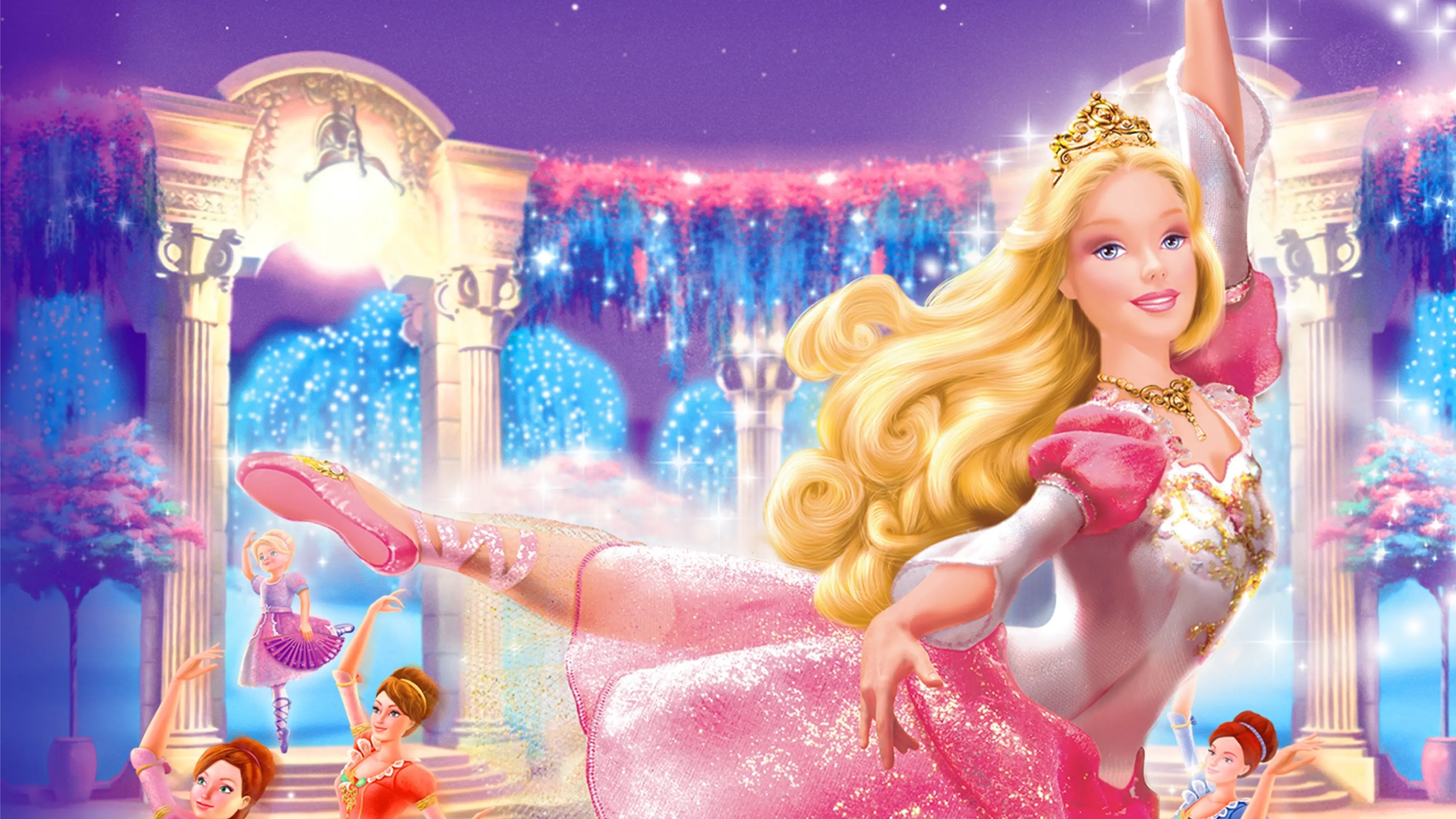 Barbie in the 12 Dancing Princesses backdrop