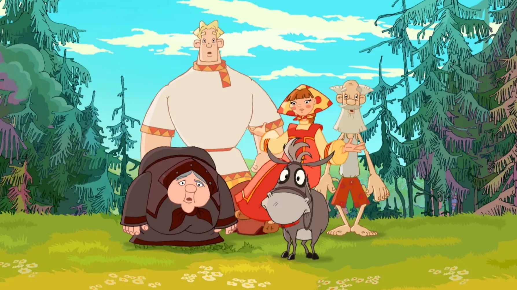 Alesha Popovich and Tugarin the Dragon backdrop