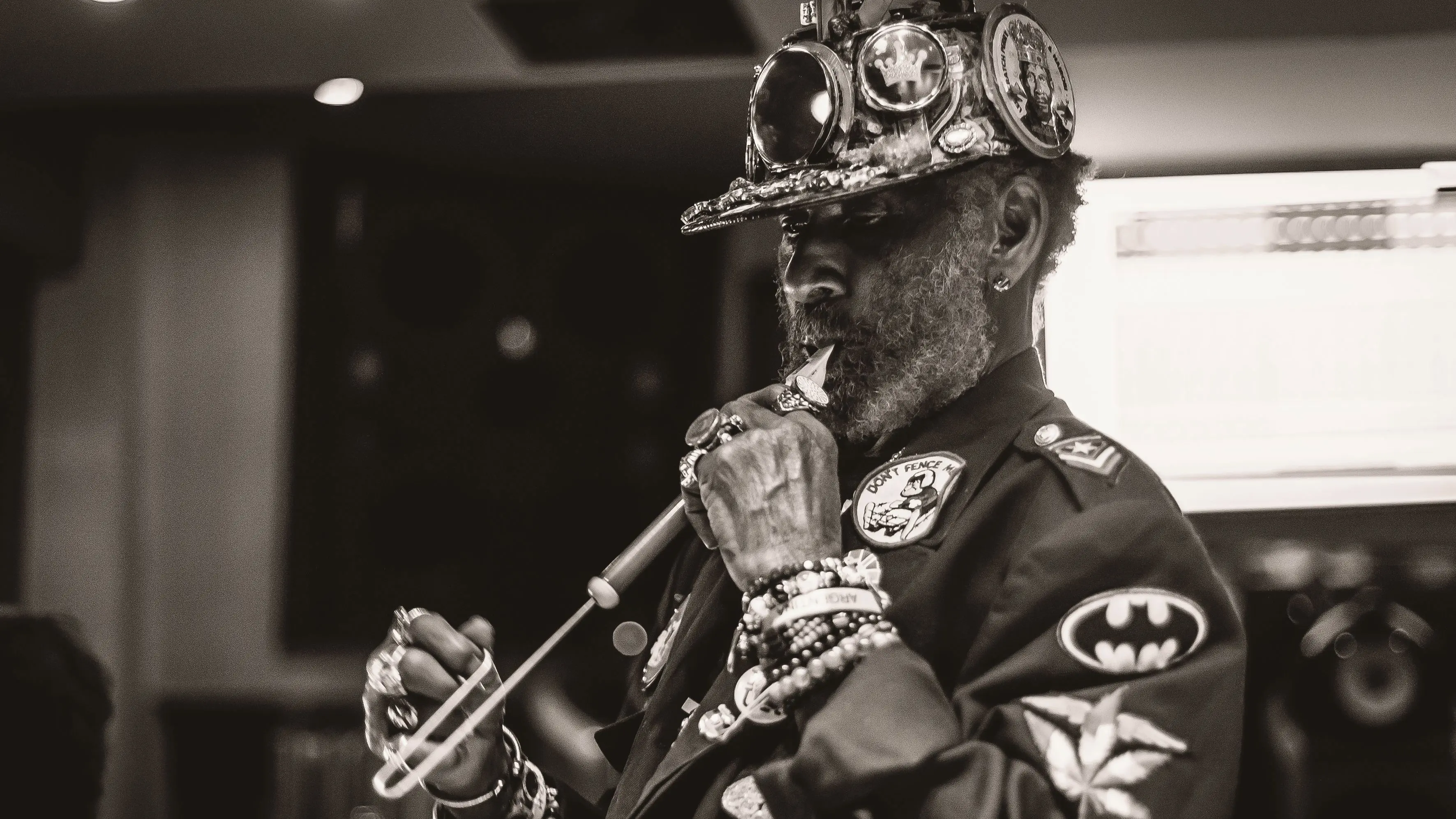 Lee Scratch Perry at the Jazz Café backdrop