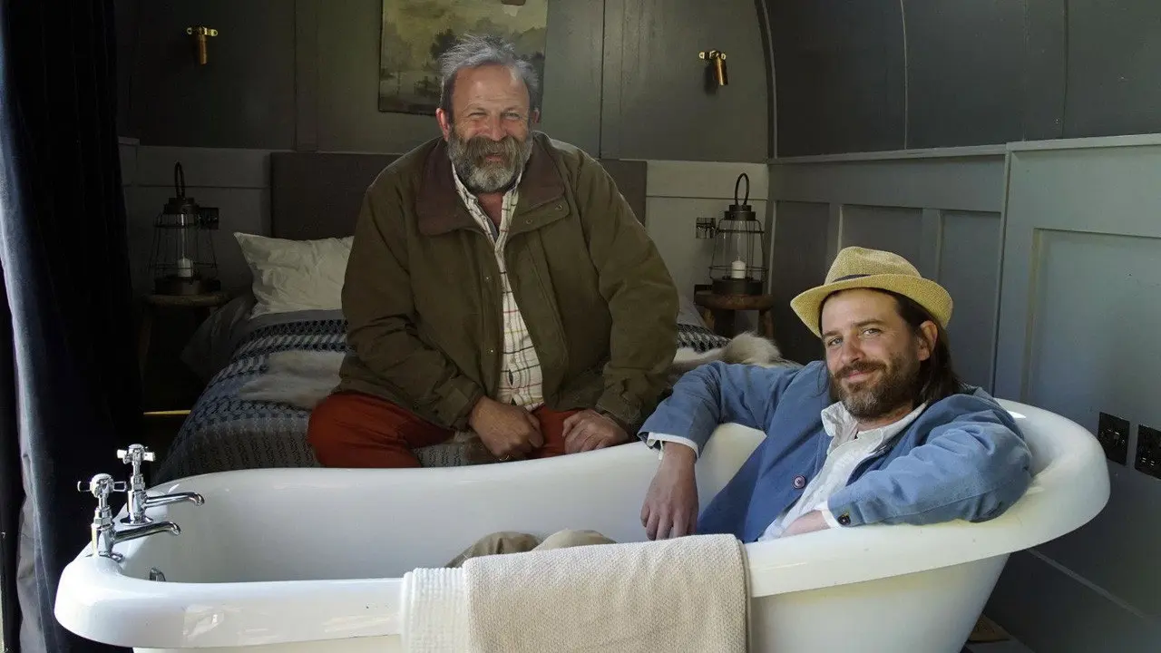 Cabins in the Wild with Dick Strawbridge backdrop