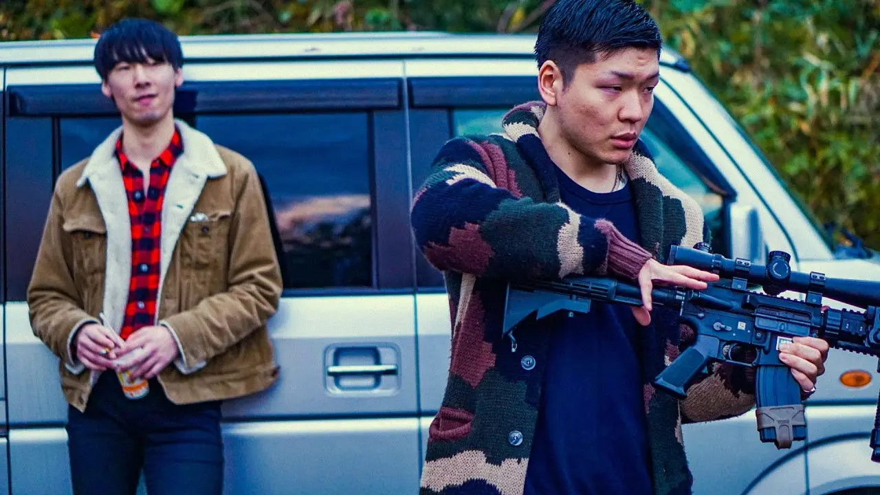 Legendary Hit-man, Kunioka backdrop