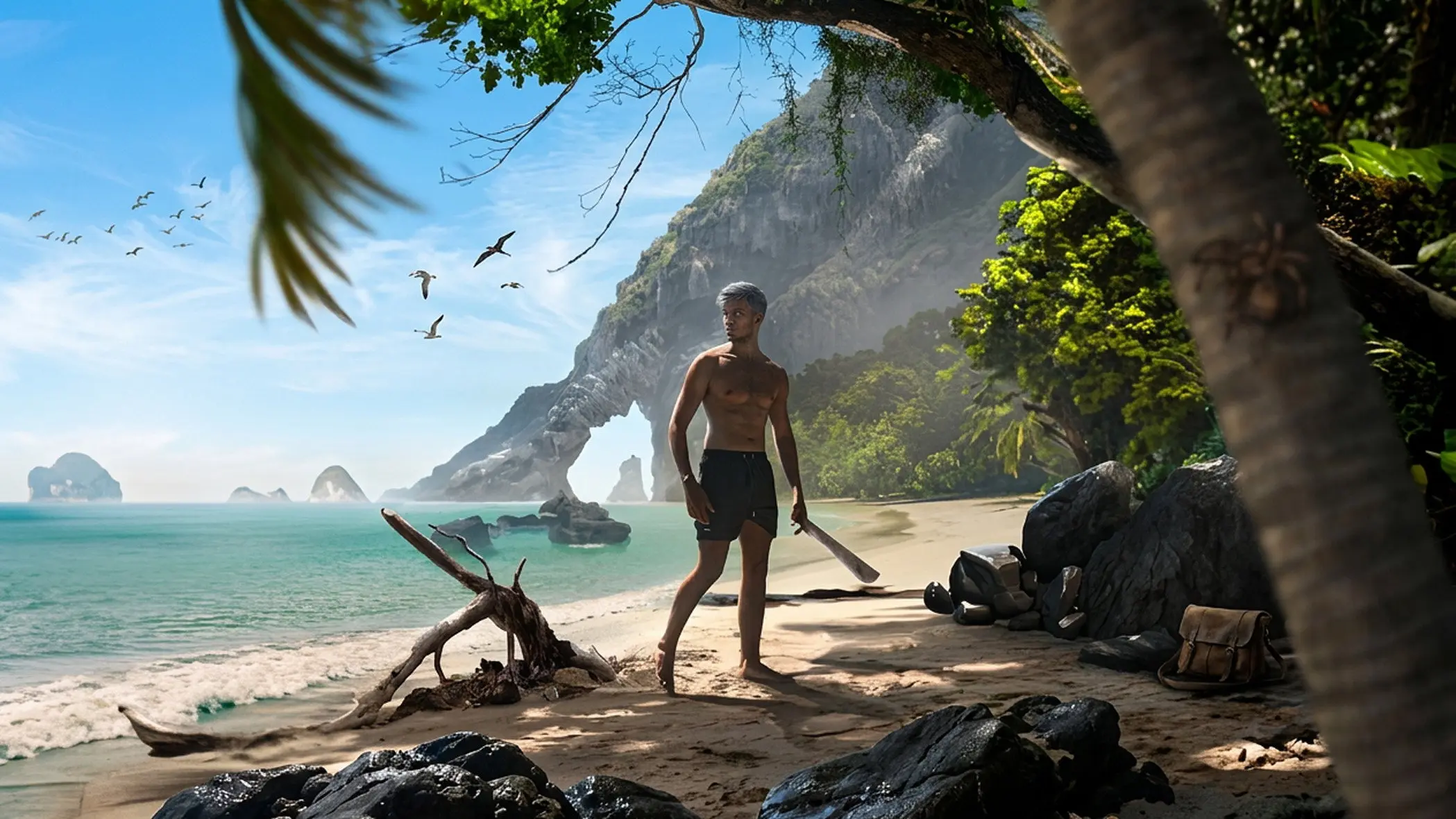 7 Days to Survive Alone on a Deserted Island backdrop