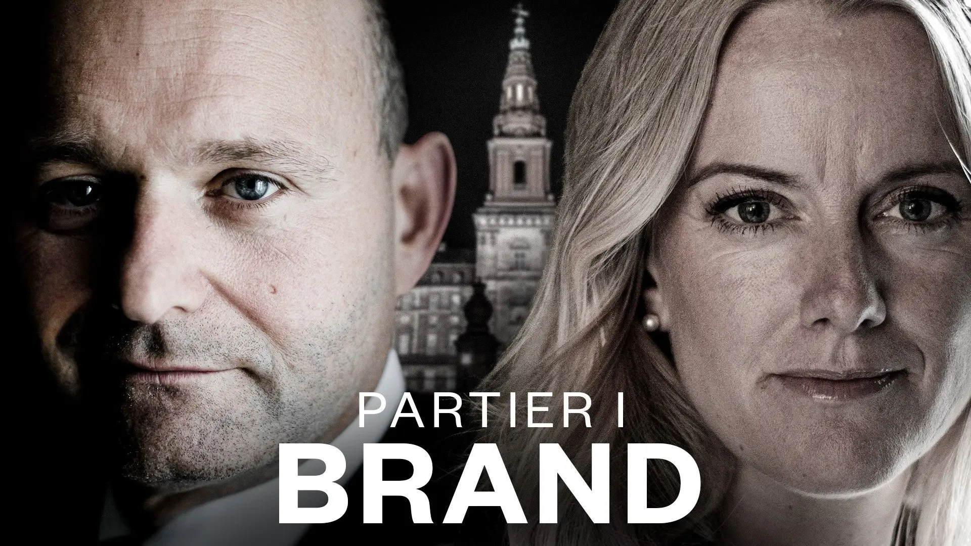 Partier i brand backdrop