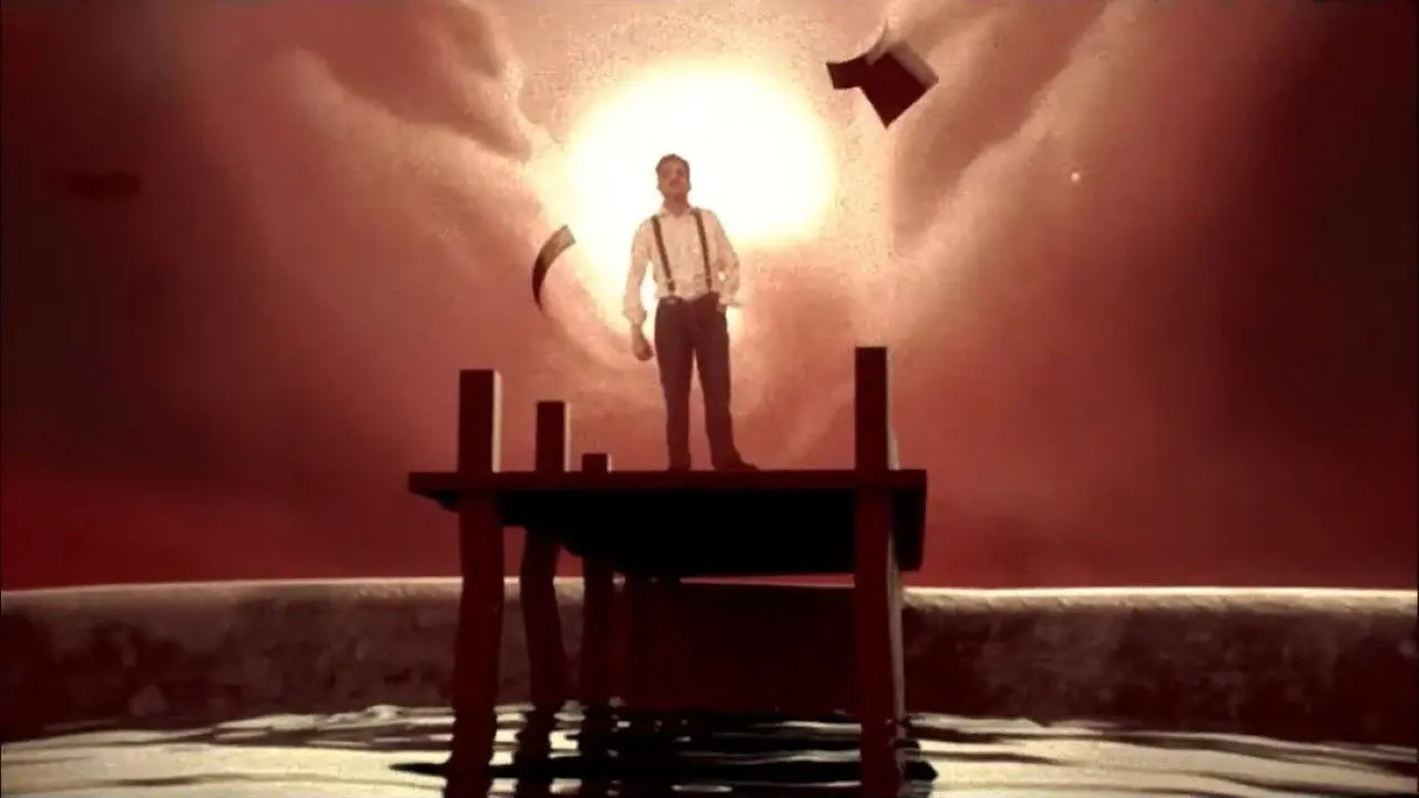 The Man Who Would Not Shake Hands backdrop