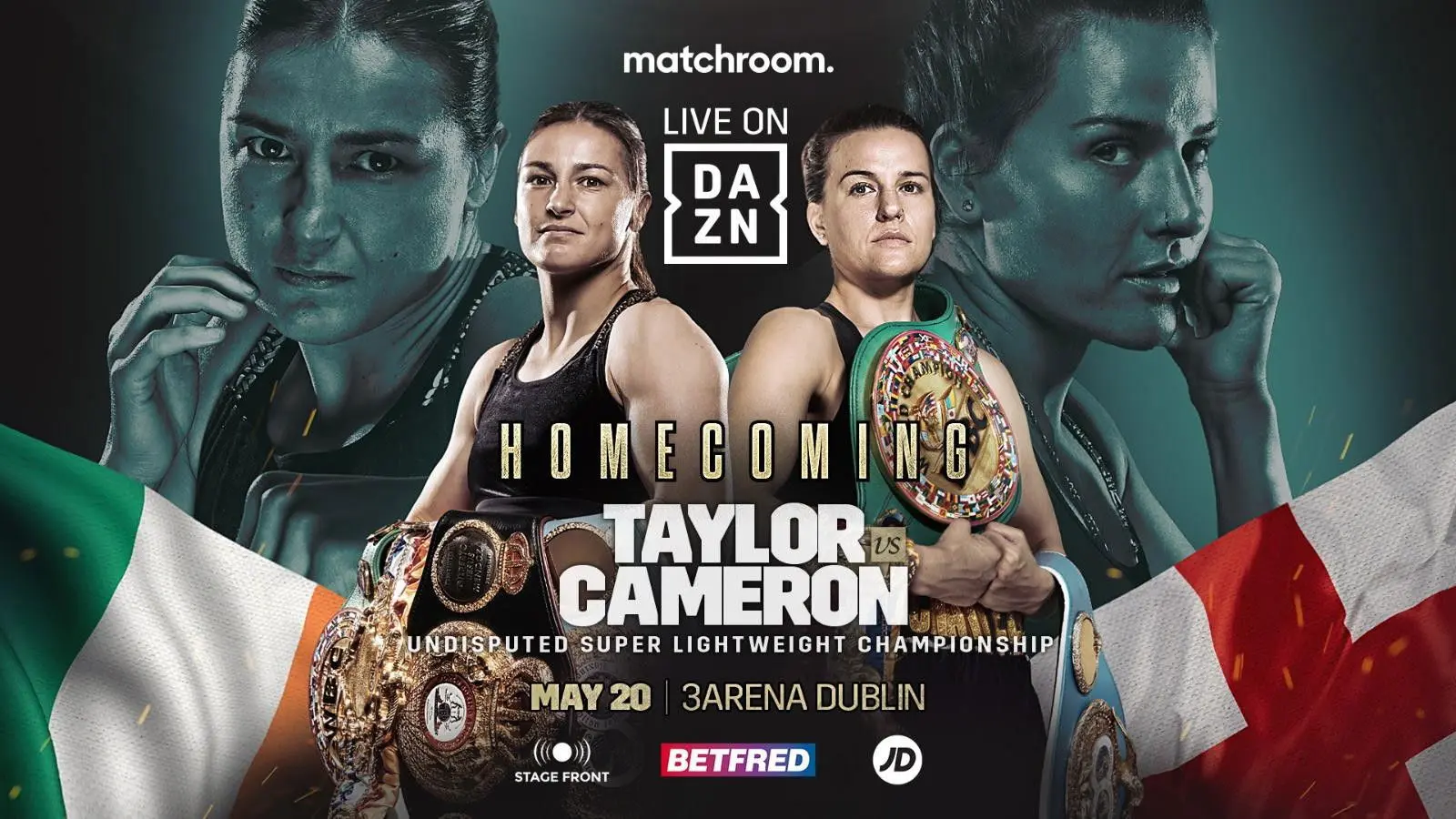 Katie Taylor vs. Chantelle Cameron backdrop