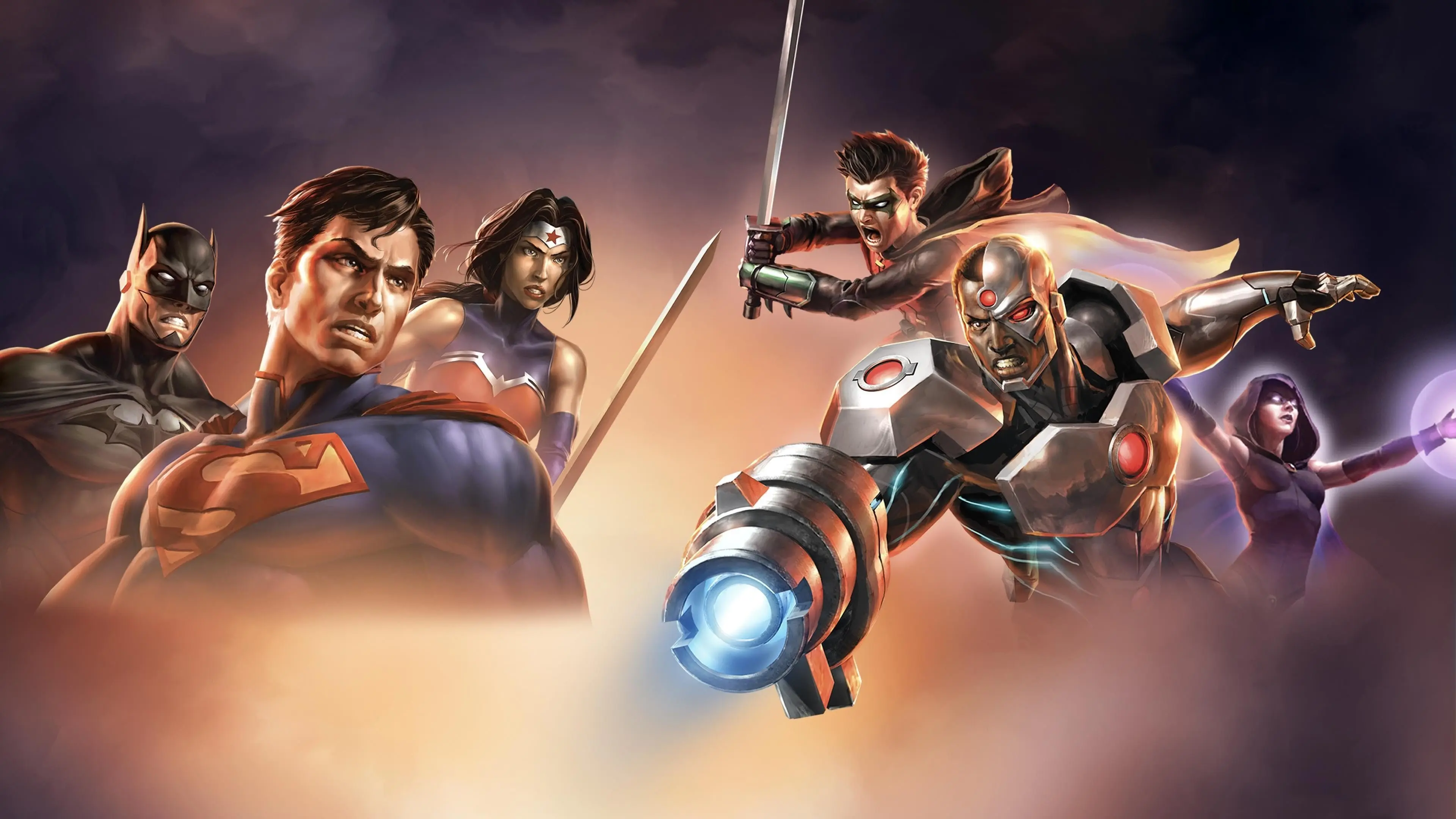 Justice League vs. Teen Titans backdrop