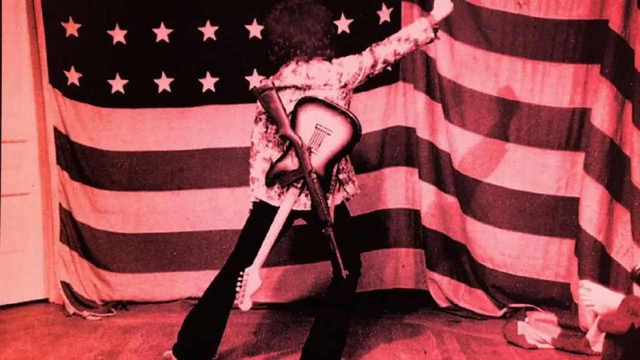 Guitar, a six-stringed weapon backdrop
