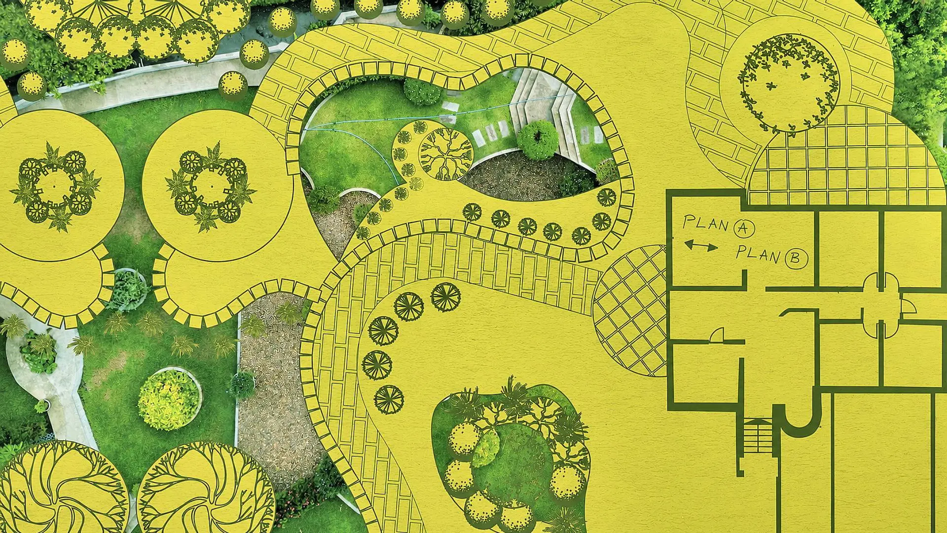 Duel of landscape gardener backdrop