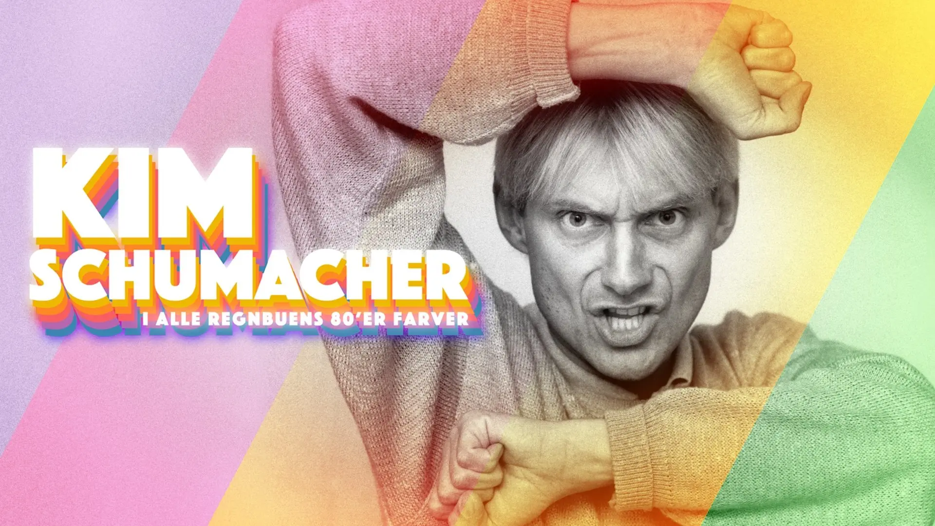 Kim Schumacher - i alle regnbuens 80'er farver backdrop
